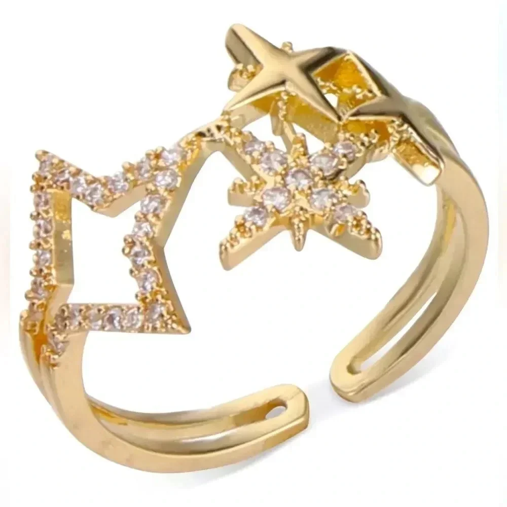 Star Gold Crystal Ring